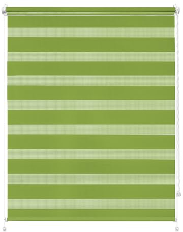 Rettika Doppelrollo Klemmfix ohne Bohren – Grün – Breite 60 cm, Höhe 120 cm – Duo Rollo für Innenräume, Sichtschutz Fensterrollo mit Lichtregulierung