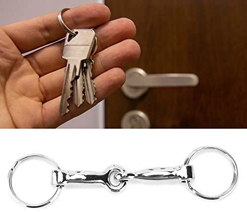 FAUOSWUK Trensengebiss, 3,9 X 1,2 Zoll, Einzelanschluss, Pferdegebiss, Schlüsselknoten, Pferdegebiss, Pferdetrense aus Zine-Legierung, Silberner Schlüssel-Trensengebiss, Schlüsselanhänger