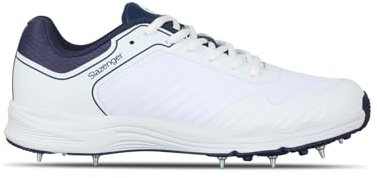 Slazenger Cricket Spike sneakers för män, Vit marinblå, 43.5 EU