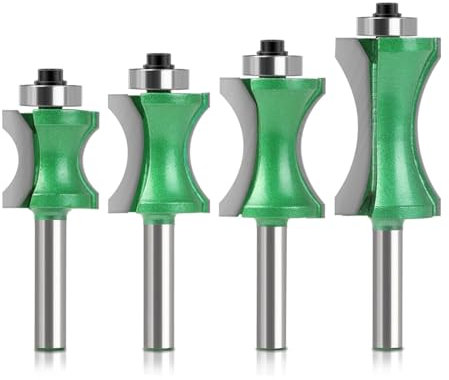 1/4 Piezas de Brocas semicirculares de 8 mm con Borde Convexo for fresadora de Madera, Herramienta for Trabajar la Madera, Cortador de fresado de Grado Industrial(4PCS)