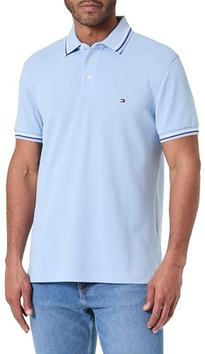 Tommy Hilfiger Men Tipped Slim FIT Seasonal Polo MW0MW39993 S/S Polo, Blue, S