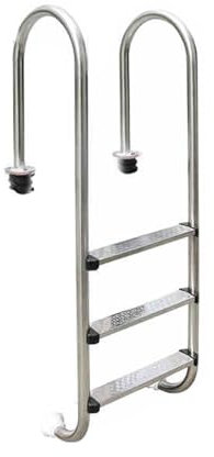 Échelle de piscine en acier inoxydable, design à 3 marches (1,2 mm d'épaisseur), marches durables pour intérieur/extérieur, accès facile pour les piscines hors sol/creusées