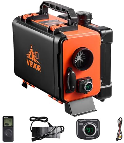 VEVOR Chauffage Diesel 8 kW DC 12 V/24 V, Réchauffeur d'Air Diesel pour Stationnement, Tout-en-Un Portable, avec Télécommande et Écran LCD, Réservoir de Carburant 4,5 L, pour Camion Camping-car