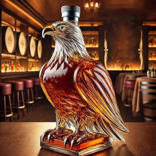 3D Whiskykaraff, handblåst glaskonst, spritflaska, bardekoration (fågel)