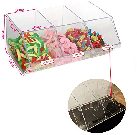 NEW PICK N MIX SWEET ACRYLIC DISPENSER DISPLAY STACKING BIN HOLDER (MEDIUM)