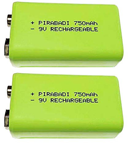 Pack 2 Pile 9V Rechargeable 750mAh 6LR61 6F22 NI-MH NIMH ACCU Batterie | Grande CAPACITÉ | Haute QUALITÉ | TÉLÉCOMMANDE | Robot Jouet | Lampe | MP3 MP4 ETC... (750mAh)