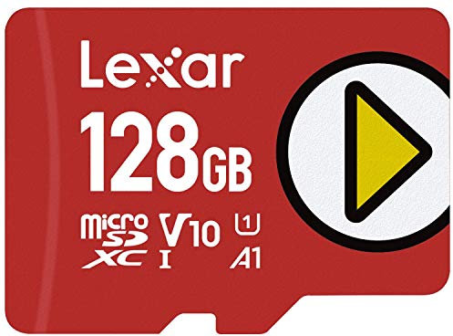 Lexar PLAY Micro SD Karte 128GB, microSDXC UHS-I Karte, Bis zu 160MB/s Lesegeschwindigkeit microSD Karte, U1, V10, A1, C10 Speicherkarte Micro SD Kompatibel mit Switch/Handy/Tablet (LMSPLAY128G-BNNAG)