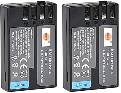 DSTE 2PCS D-LI109 Li-Ion Akku Kompatibel mit Pentax K-R K-30 K-50 K-500 K-2 K-S2 K-S1