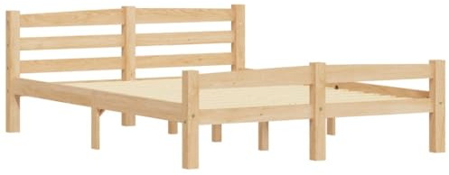 vidaXL Estructura de Cama sin colchón Madera Maciza de Pino 140x200 cm, Cama, Estructura de Cama de Metal, Muebles de Dormitorio