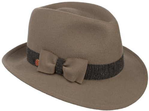 Mayser Leila Wool Bogarthut Filzhut Damenhut Wollhut Damen - Made in The EU mit Ripsband Winter Frühling-Sommer Herbst-Winter - One Size Hellbeige