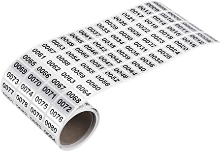 sourcing map 1 bis 1000 Fortlaufende Nummern Aufkleber Inventaretikett Schwarz Zahlen für Nummerierung im Bürolager Klassifikation