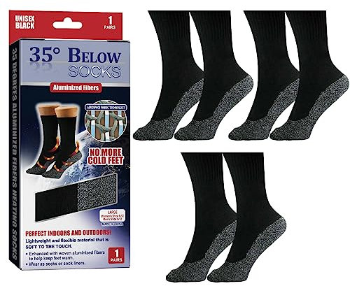 ihreesy 3 Paar Thermo Skisocken, Beheizbare Socken mit Speziellen Aluminium Beschichteten Fasern Winterwarme Selbsterwärmende Socken für Outdoor Wandern und Skifahren