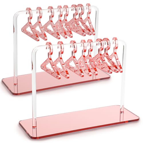 ktxaby 2 Sätze Ohrringhalter Aus Acryl mit 8 Mini Haken, Acryl Baumeln Ohrring Ständer Halter Organizer Mini Kleiderbügel Schmuck Organizer Ständer, Schmuck Display Zubehör Hängende Ohrring Show
