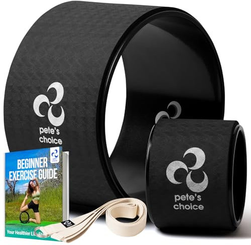 Extra Breites Yogarad + Mini Yogarad + Yogagurt. Yogaset für Anfänger. Verbessert die Körperhaltung, verbessert die Mobilität und lindert Rückenschmerzen. Jumbo Yoga Wheel. Baby Yoga Wheel