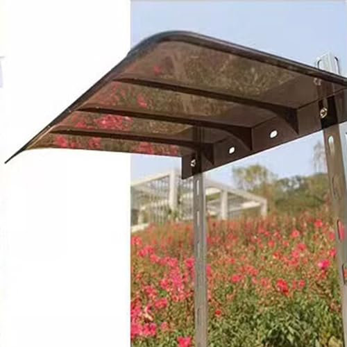 DSWZLQDXB Auvent de Porte d'entrée Invisible Protection Contre Pluie Soleil pour Maison,Toit Marquise Plaque Polycarbonate,Toit Abri Terrasse Patio Abri de Pluie Neige UV (50 x 60 cm,Teal)