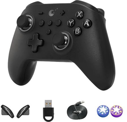 AKNES Gulikit KK3 Pro Manette, 1000Hz Taux d'Interrogation pour Wins, Hall Joysticks et Gâchettes, Manette Sans Fil pour Windows/Switch/Android/iOS/macOS/Steam Deck, Maglev/Rotor/HD Vibration - Noir