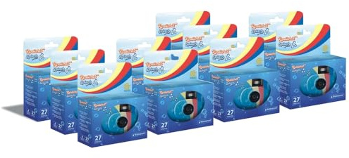 GT PHOTO GT27WP Realishot Splash - Juego de 10 cámaras Desechables Impermeables - 27 Poses, Ideal para Fotos bajo el Agua y al Aire Libre