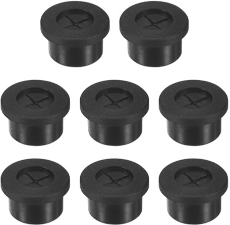 M METERXITY 8-pack gummiöljetter för ledningar 16 mm skrivbordsgenomföring dubbelsidig flexibel kabelsladd genomföring skrivbord hålskydd för kablar/ledningar genom skydd kabelgenomföring [svart]