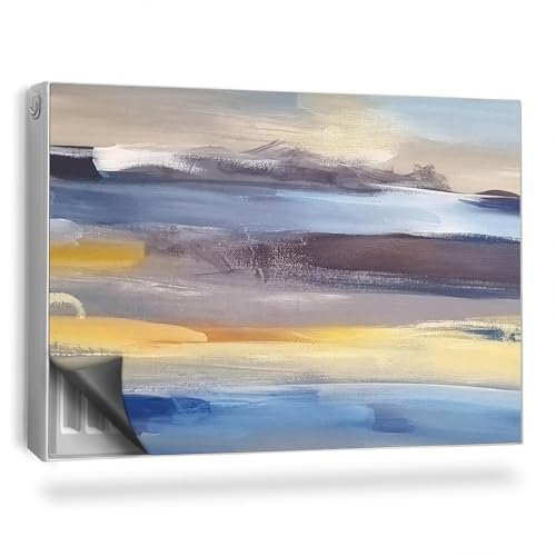 Cubierta Magnética 90x60 cm Protector para Radiador Fácil Instalación Magnético Panel Decorativo Protección contra el Polvo y Daños - Textura de Pintura de Marcas de Pincel Pastel