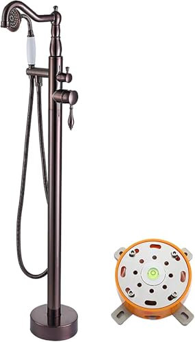 Grifo Bañera Exenta, Grifería Exenta de Bañera, Grifo de bañera de pie con mezcla de agua, grifo de bañera independiente for baño de hotel y hogar, juego de ducha(Black Bronze)