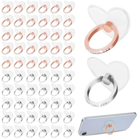 YIPFEN 2 Pcs Supporto ad anello per cellulare con brillantini rotazione a 360° impugnatura trasparente Compatibile con cellulari