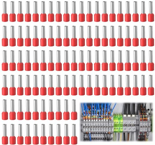 200Stück Aderendhülsen 1mm²,Kabelendhülsen Isolierte Aderhülsen Kabelhülsen Teilisoliert PP Adernendhülsen Sortiment aus Kupfer Verzinnt für Elektroinstallation Kabelverbindungen(1mm²x12mm/1mm²x18mm)