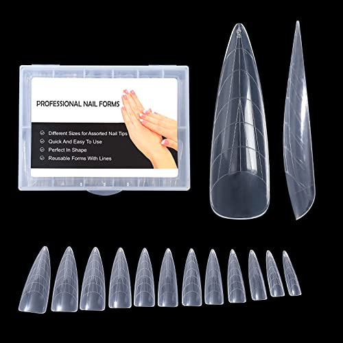 BNG Forme doppie per gel costruttore, 120 pezzi, professionale, per estensione delle unghie in gel, copertura completa, stampo a stiletto acrilico, costruzione rapida, stampo K