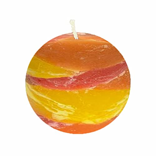 Candlestock Handmade Unscented Layered Ball Candle (3 Inch, Desert Sunset)