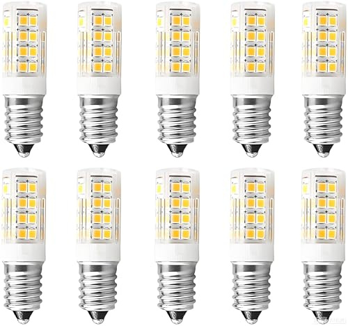 E14 LED Birne Warmweiß Birne, 5W 3000K LED Lampe 550LM, Glühbirne E14 ersetzt 50W Halogenlampen, Kein Flackern Kühlschranklampe Nicht Dimmbar, Led Mais Birne für Dunstabzugshaube Wandlampen, 10 Stück