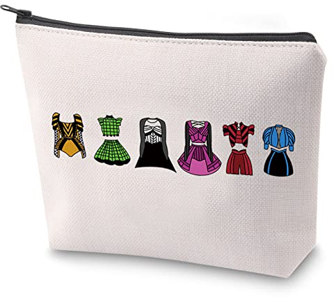 British History Musical Toiletry Bag - Six Queens Gift Musical Theater Makeup Bag (6 Dress)