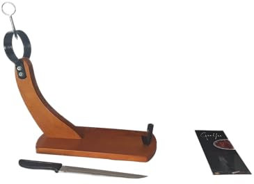 GUIJU HAMONERO Professional Knife Gift Gondola Type for Ham and Palette – Wooden Ham Holder for Use with Knife- FABRICA IBERICO HAM Salamanca-