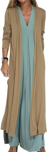 Mujeres de Manga Larga Flutter Long Cardigan Solid Color Split Casual Street Long Cardigan Chaqueta Boho Side Split Cardigan Blusa Verano Cardigan