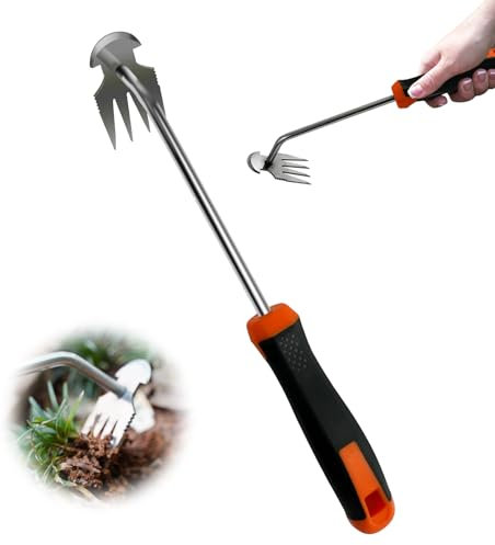 Unkrautstecher mit Langem Stiel, Unkrautjäter, Unkraut Entferner Gerät Fugenkratzer mit Stiel, Gartenarbeit Hand Unkrautstecher Unkrautjäter mit Stiel