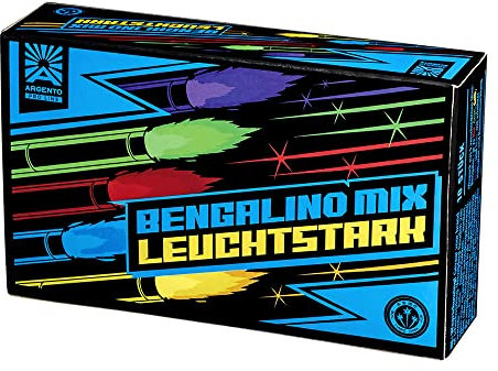 Funke Bengalino Bengalfackel Handfackel Bengalo Bengalfeuer Lanzenlicht Fontäne Feuerwerk 60 Sekunden (Mix Leuchtstark)