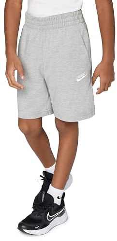 NIKE FZ5512-063 K NSW Club Knit Short 6IN LBR Shorts Boy's DK Grey Heather/White Size S