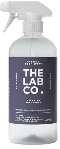 The Lab Co. Fabric & Room Spray | Eliminates Bad Odours | Neutralises Nasty Smells | Anti-Bacterial | Relaxing Fragrance with Lavender Cotton Jasmine Essential Oils | 500ml