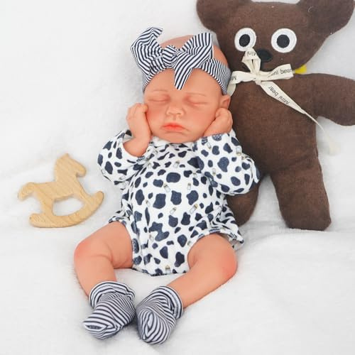 Boy 12 Inch, Silicone Reborn Baby Dolls, Realistic Baby Doll, Not Vinyl, Posable Newborn, Reborn Baby Dolls Silicone Full Body