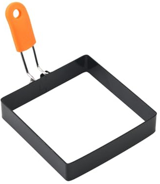 Anelli per friggere uova - Stampo per uova quadrato antiaderente | Anello per uova fritte in acciaio inossidabile con manico in silicone | Formine per pancake per colazione, omelette e panini perfetti