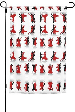 Drapeau de jardin d'hiver imprimé de danse de salle de bal, drapeaux de jardin double face pour décoration de jardin (drapeau uniquement)