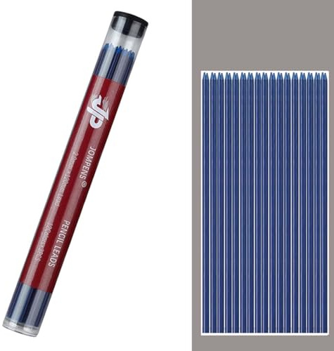 MROOFUL Recambios de mina de lápiz de 2 mm, 2B, mina de grafito colorida de 2 mm para dibujo técnico y lápiz de dibujo, 36 minas (azul)