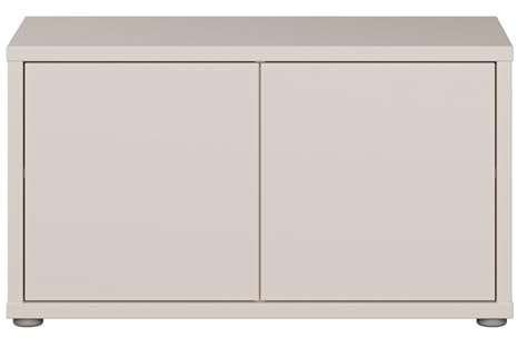 Forte Alice Springs Sitzbank 70 80, Moderne Sitzbank mit Stauraum, 2-türig, Holzwerkstoff, Kaschmir Beige, 74,5 cm breit x 41,5 cm hoch x 34,9 cm tief