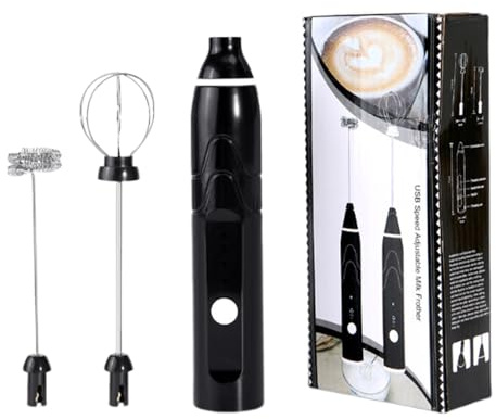 Espumador de leche - Varilla de espuma manual, batidora eléctrica para bebidas | Batidora de café de mano | para el hogar, cocina, bar, apartamento, bebida, proteína de huevo en polvo, capuchino,