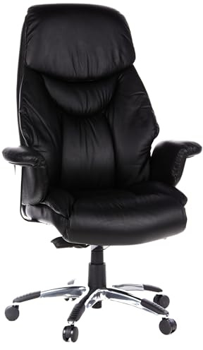 hjh OFFICE XXL Fauteuil de Direction Prado Similicuir Noir Fauteuil de Bureau Confortable avec Rembourrage épais, Dossier Haut