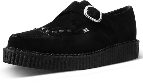 T.U.K. Pointed Creeper Monk Buckle - Herren & Damen Schuhe - Farbe Black Suede - Größe EU40