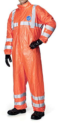 BeeSwift TBS500HVS Coverall Boiler suit, DuPont Tyvek, 500HV Model 125a, Hi Viz Visibility Cat III, GORT Type 5/6 Disposable, Small