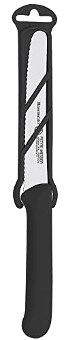 Messermeister 4.5” Serrated Tomato Knife with Matching Sheath, Black - German 1.4116 Steel Alloy - Rust Resistant & Easy to Maintain - Handcrafted in Santa Catarina, Portugal