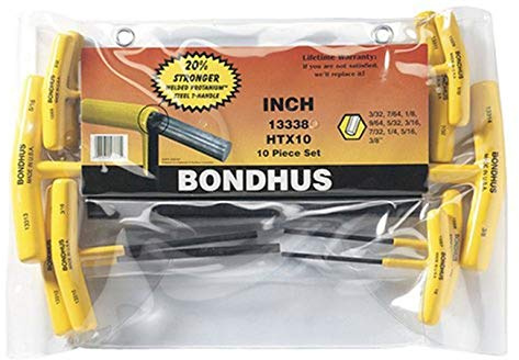 Bondhus 13338 HTX10F 10 Stück 3/32-3/8 Sechskant-T-Griff