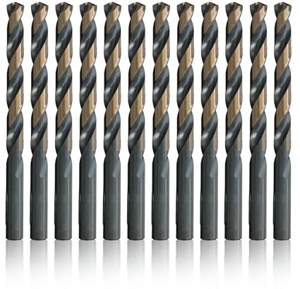 Drill America - KFD1/8P12 1/8 High Speed Steel Black & Gold KFD Split Point Drill Bit (Pack of 12), KFD Series