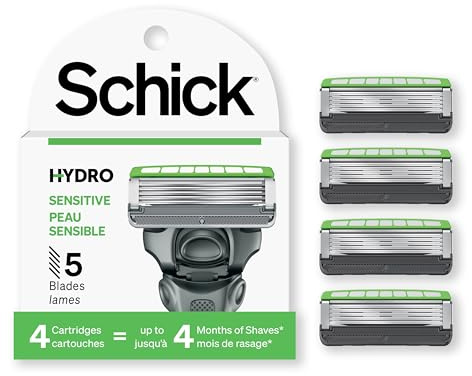 Schick Hydro 5 Sense Sensitive Skin Razor Refills for Men, 4 Count