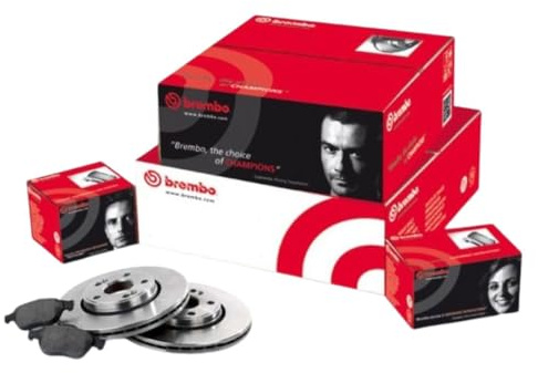 KIT DISCHI FRENO E PASTIGLIE BREMBO COMPATIBILE CON FIAT PANDA 2 169 1.1 1.2 DAL 2003 ANTERIORI